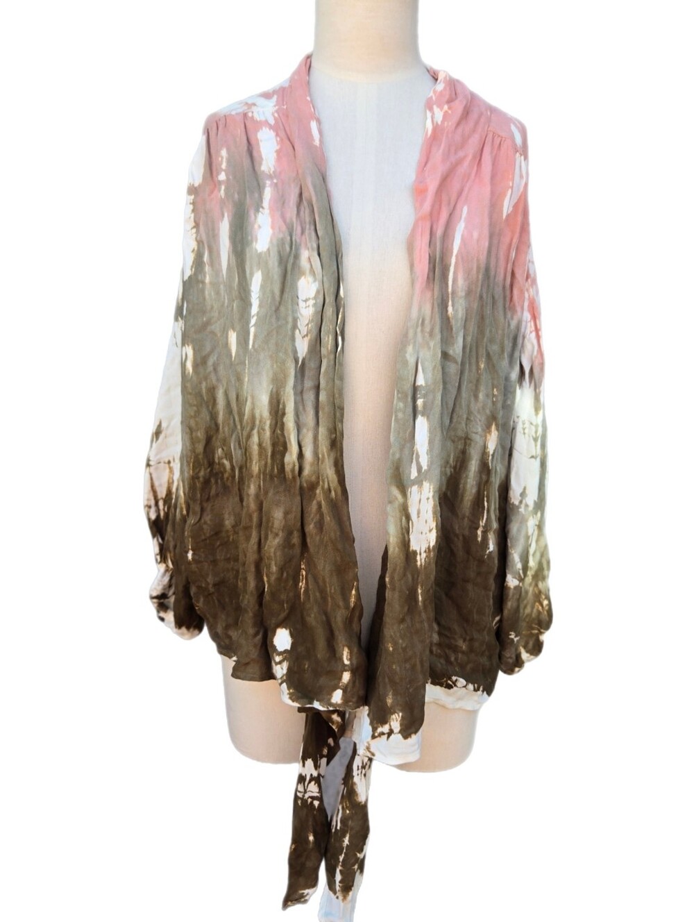 YFB Tie Dye Tie Front Milia Blouse